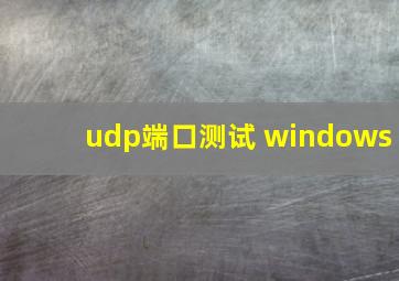 udp端口测试 windows